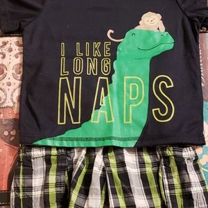 Boys I like long naps outfit size 4t tshirt/shorts